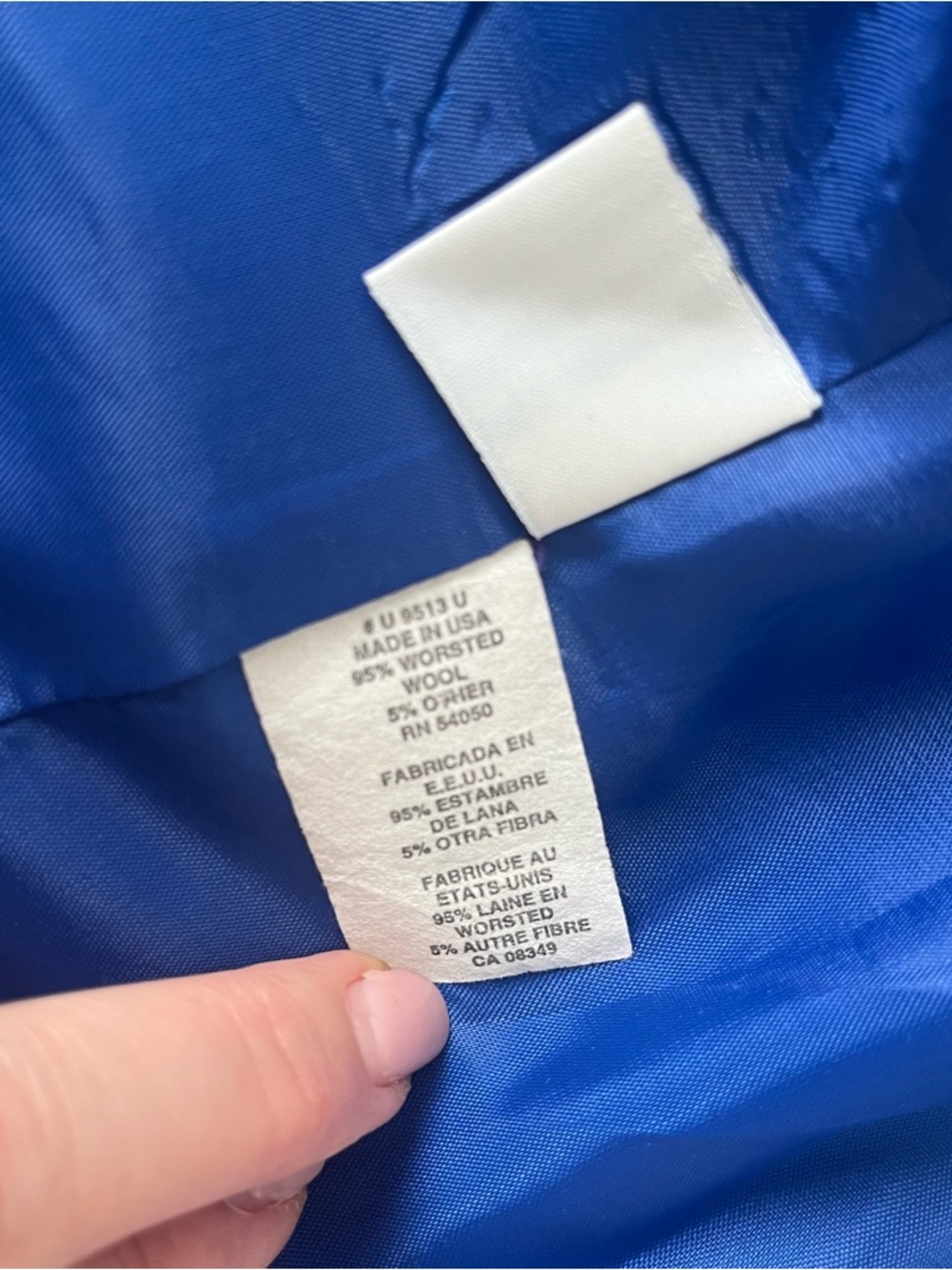 Vintage Christian Dior Blue Wool Double Breasted Military Blazer Jacket Size 6 - Picture 7 of 9